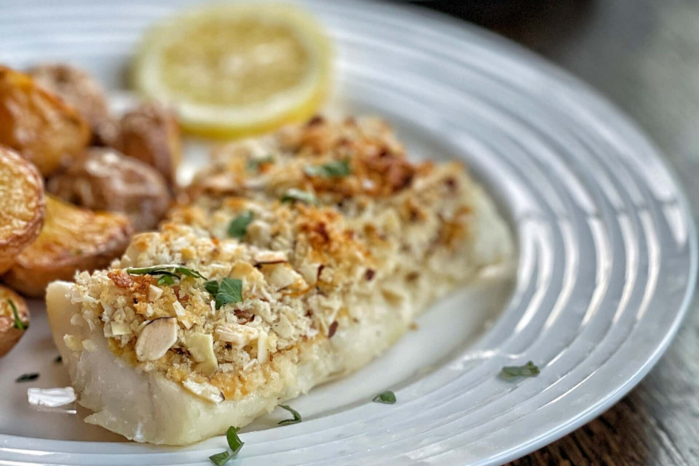 Baked Almond Crusted Cod